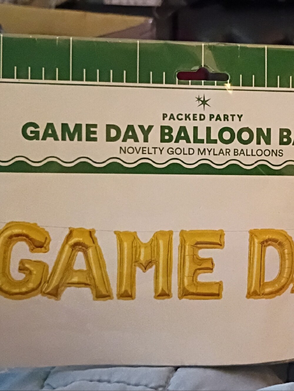 Packed Party Gold 'GAME DAY' Mylar Letter Balloon Banner